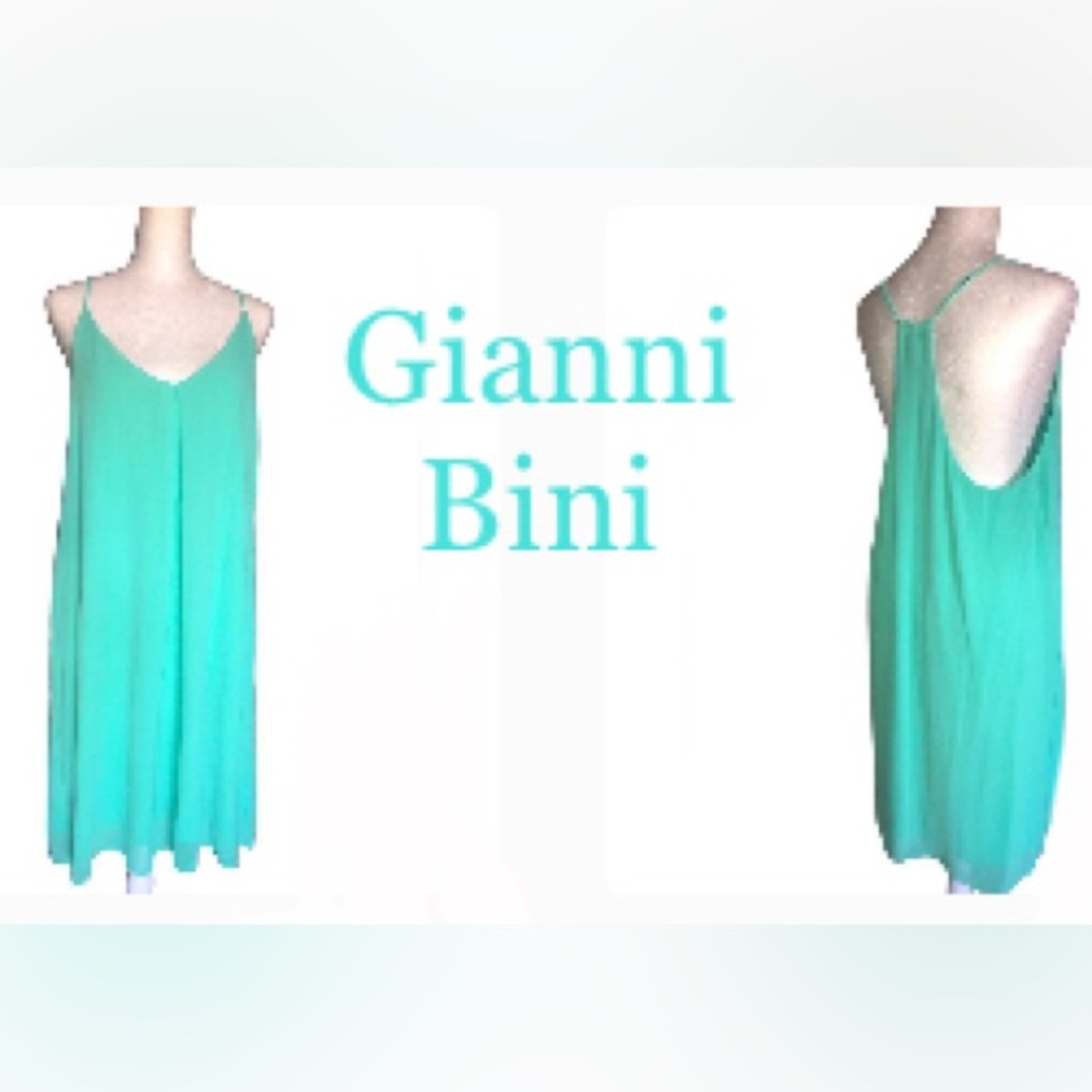 Gianni Bini aqua spaghetti strap dress size med